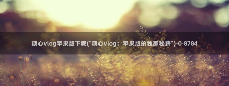 糖心VlOg入口网站